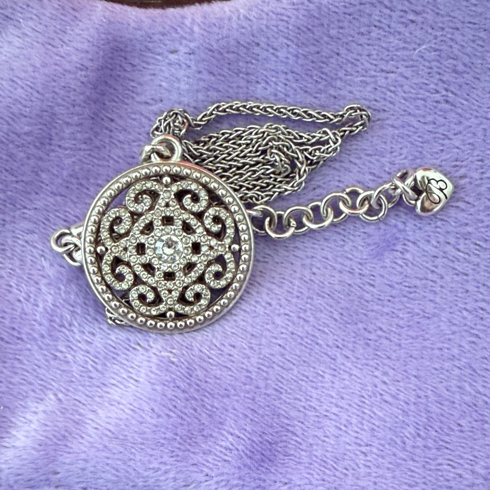 Brighton Silver Filigree Round reversible Pendant Necklace